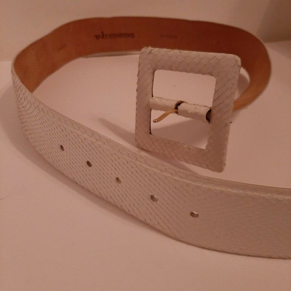 White Python W Kleinberg Made in America Snakeskin Wide Large L Belt 2\